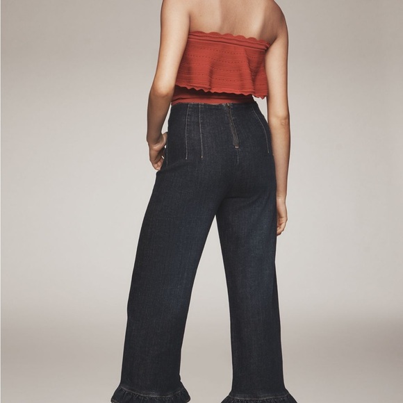 Maeve Colette Ruffle Hem Crop Wide Leg Jeans size 26 - Picture 6 of 15